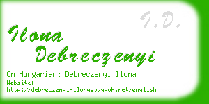 ilona debreczenyi business card